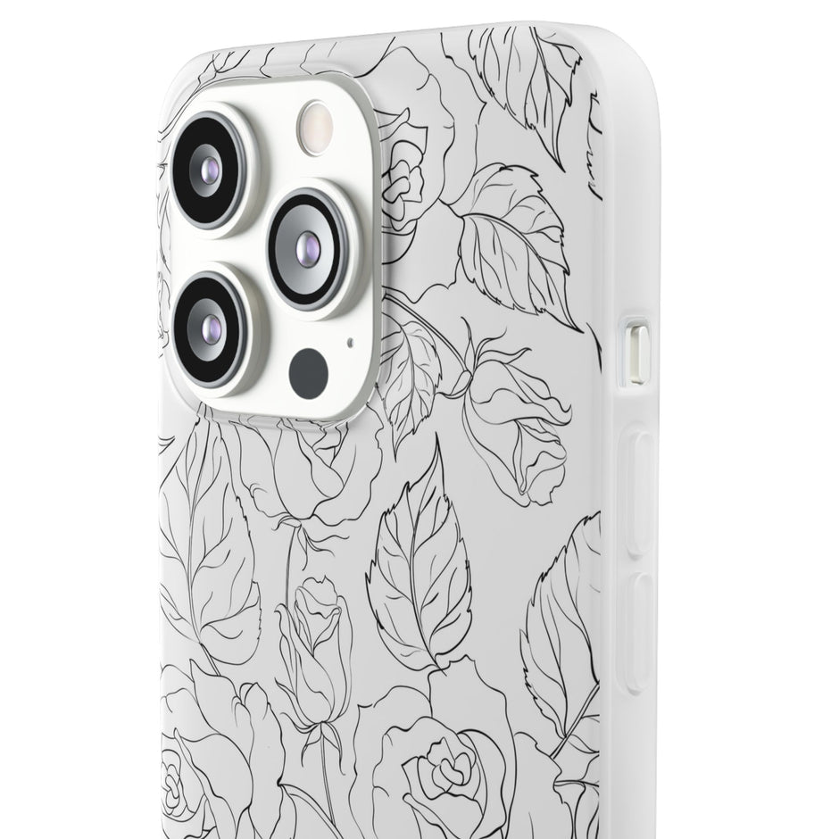 iPhone 13 Pro Flexi Case - Black Rose