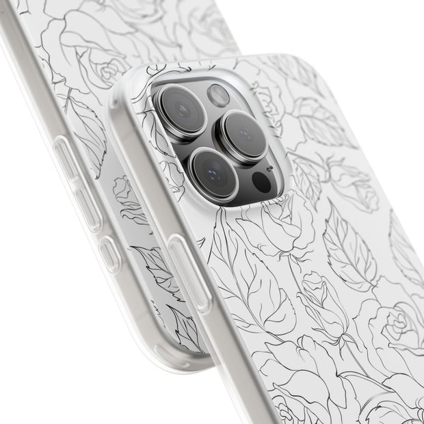 iPhone 16 Pro Max Flexi Case - Black Rose