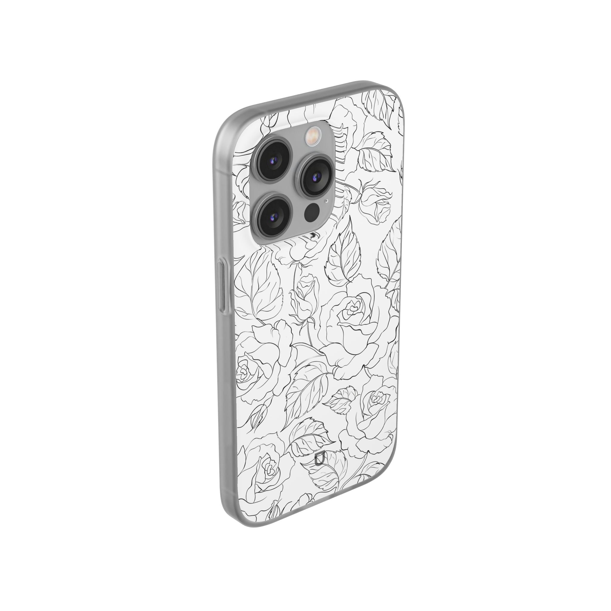 iPhone 14 Pro Flexi Case - Black Rose