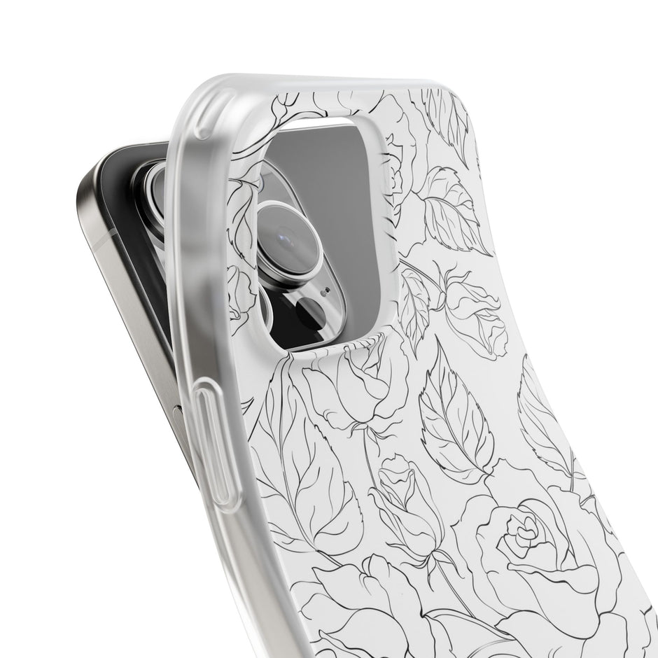 iPhone 16 Pro Max Flexi Case - Black Rose