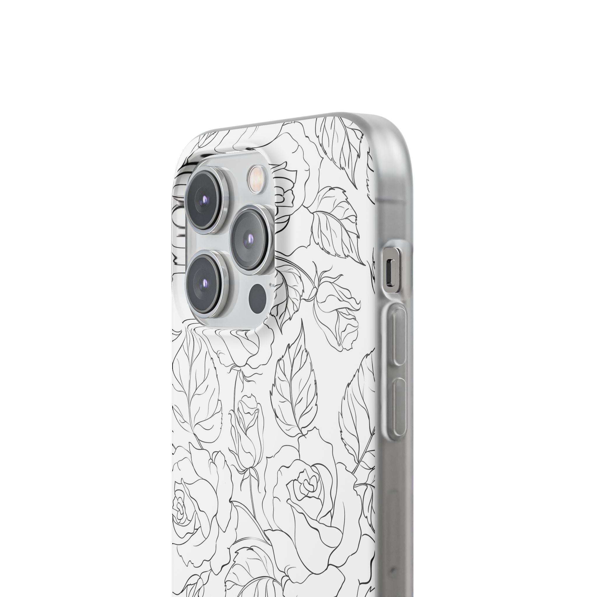 iPhone 14 Pro Flexi Case - Black Rose