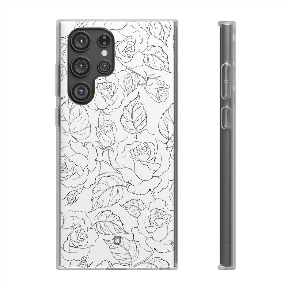 Samsung Galaxy S22 Ultra Flexi Case - Black Rose