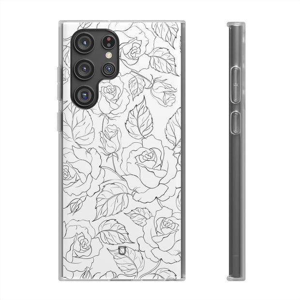 Samsung Galaxy S22 Ultra Flexi Case - Black Rose