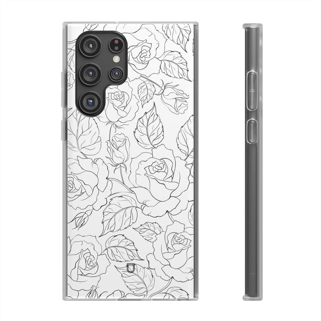 Samsung Galaxy S22 Ultra Flexi Case - Black Rose