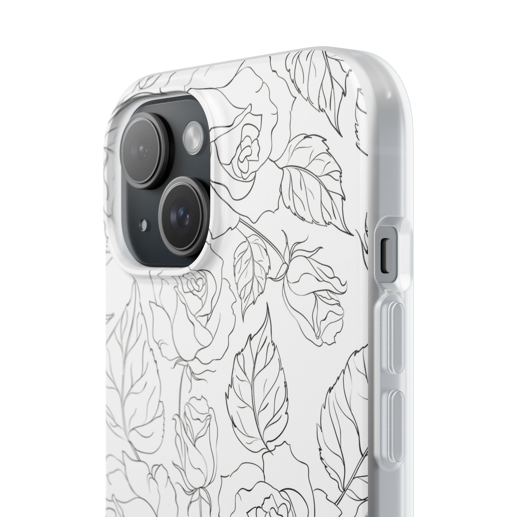 iPhone 15  Flexi Case - Black Rose