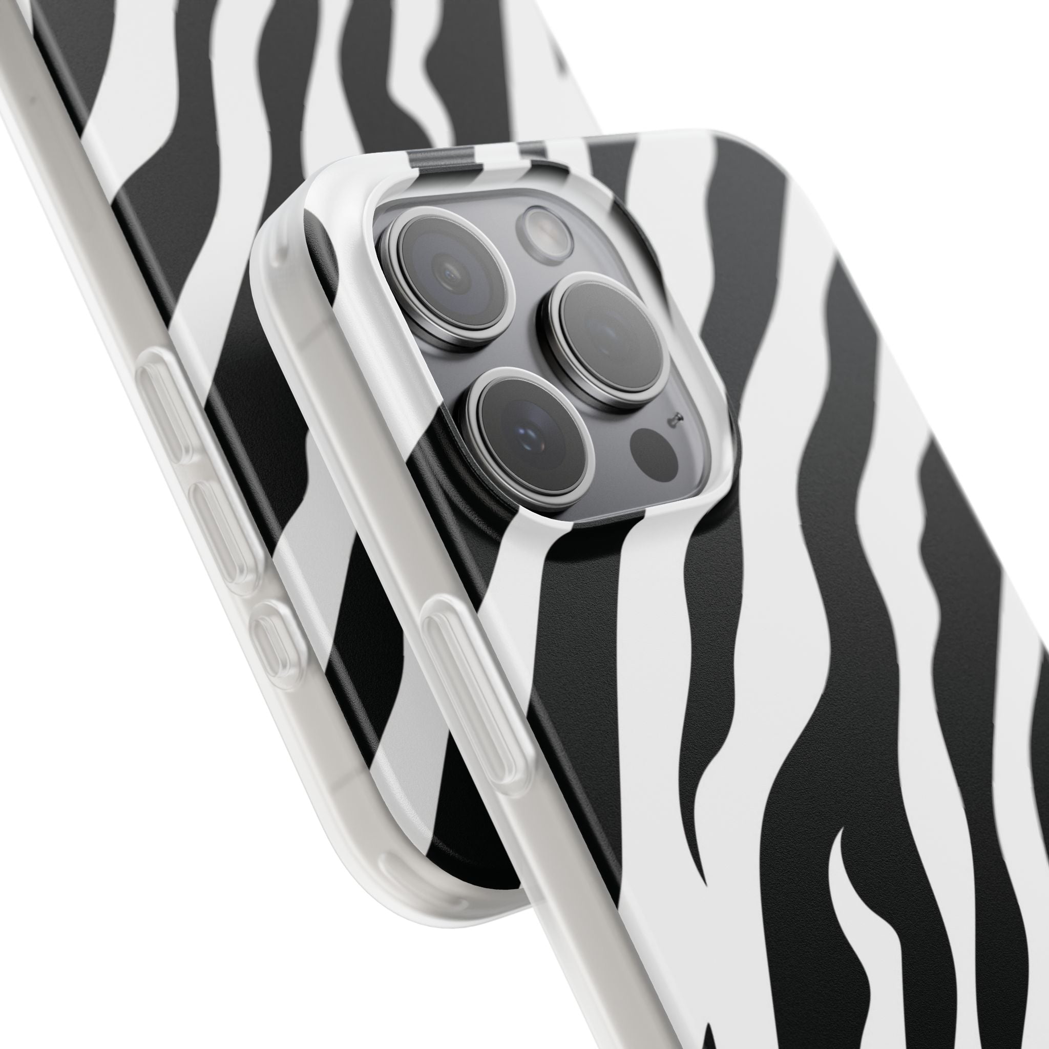 iPhone 15 Pro Max Flexi Case - Zebra