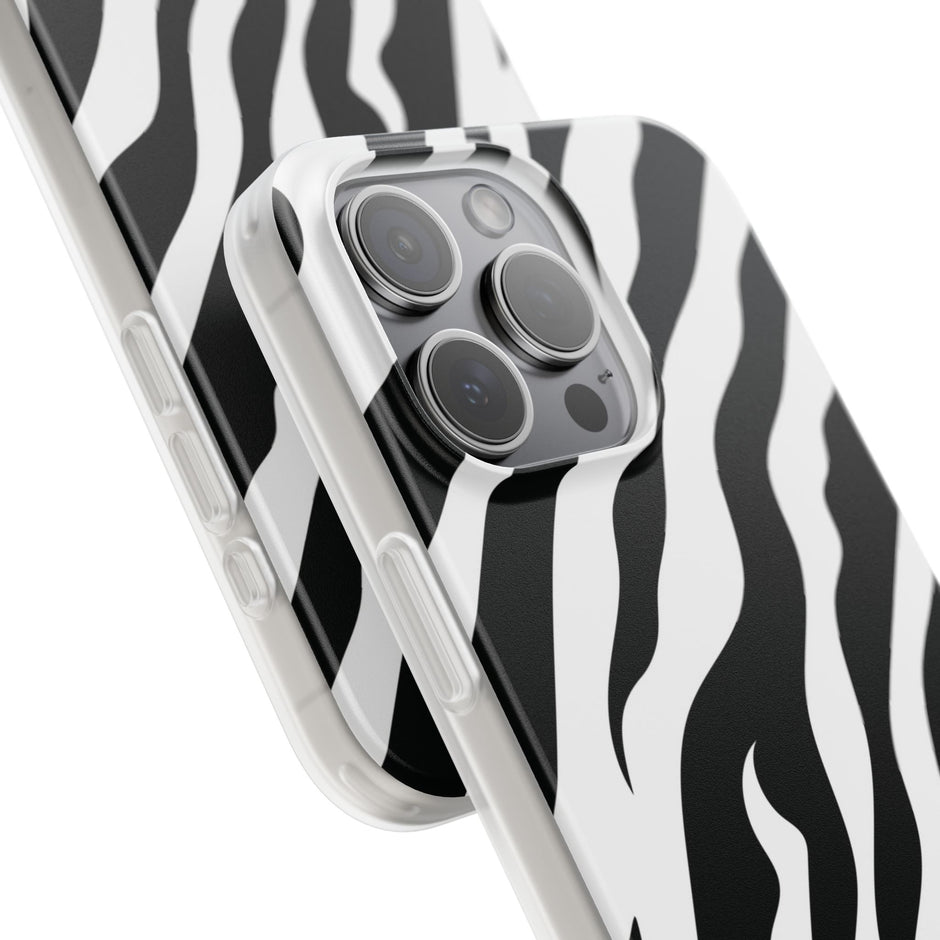iPhone 15 Pro Max Flexi Case - Zebra