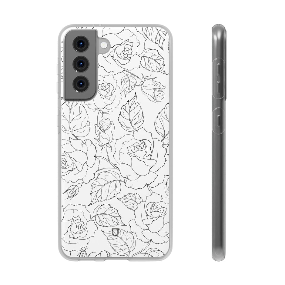 Samsung Galaxy S21 Flexi Case - Black Rose