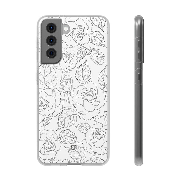 Samsung Galaxy S21 Flexi Case - Black Rose