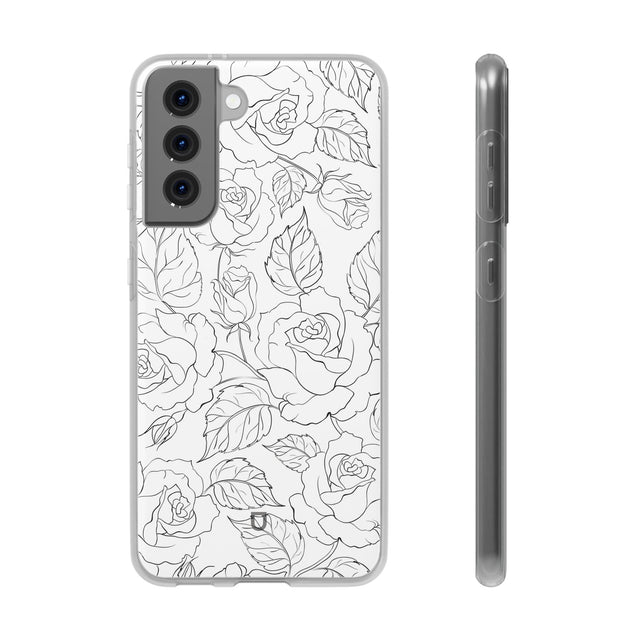 Samsung Galaxy S21 Flexi Case - Black Rose