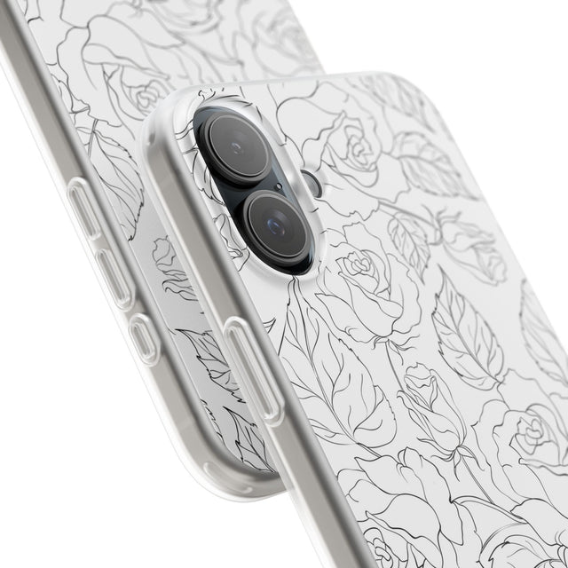 iPhone 16 Plus Flexi Case - Black Rose