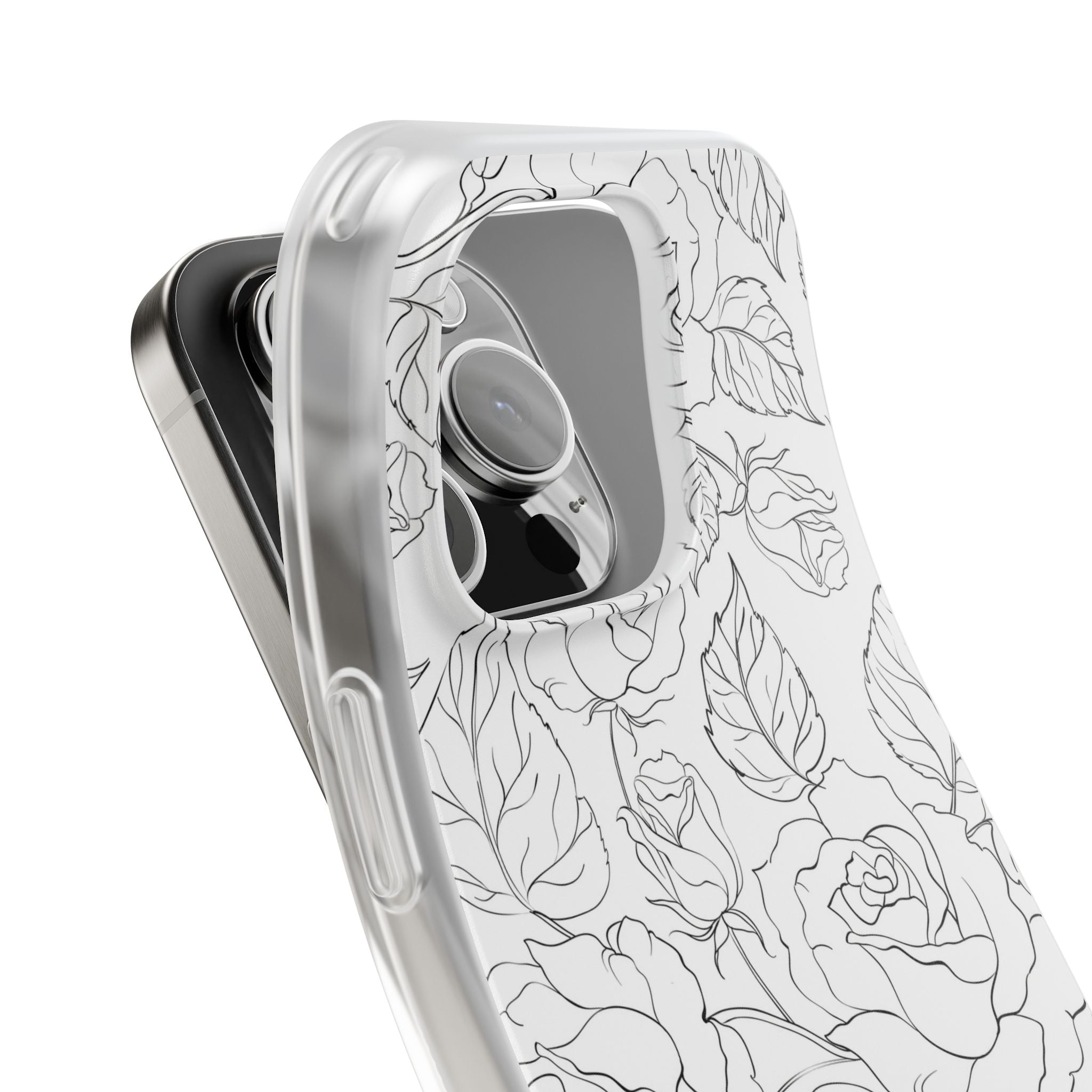 iPhone 16 Pro Flexi Case - Black Rose