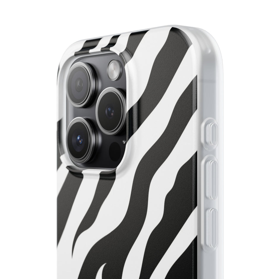iPhone 15 Pro Flexi Case - Zebra