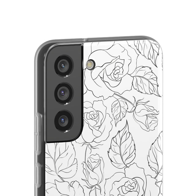 Samsung Galaxy S22 Flexi Case - Black Rose