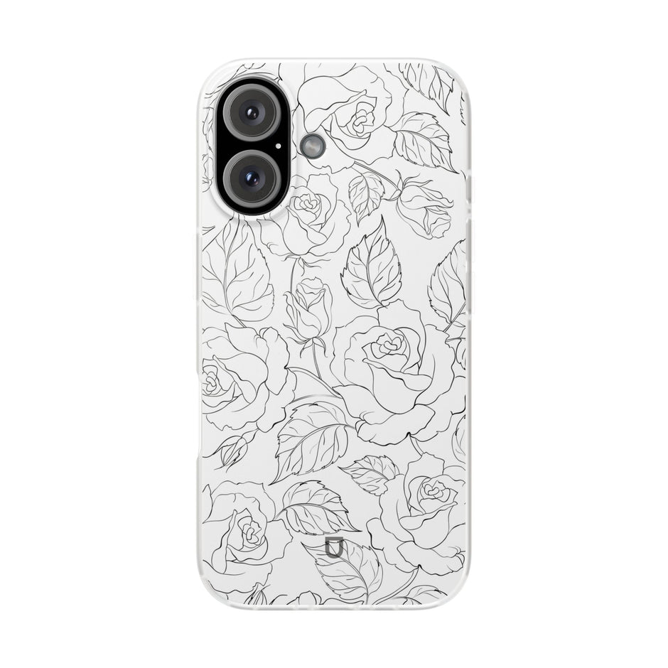iPhone 16  Flexi Case - Black Rose