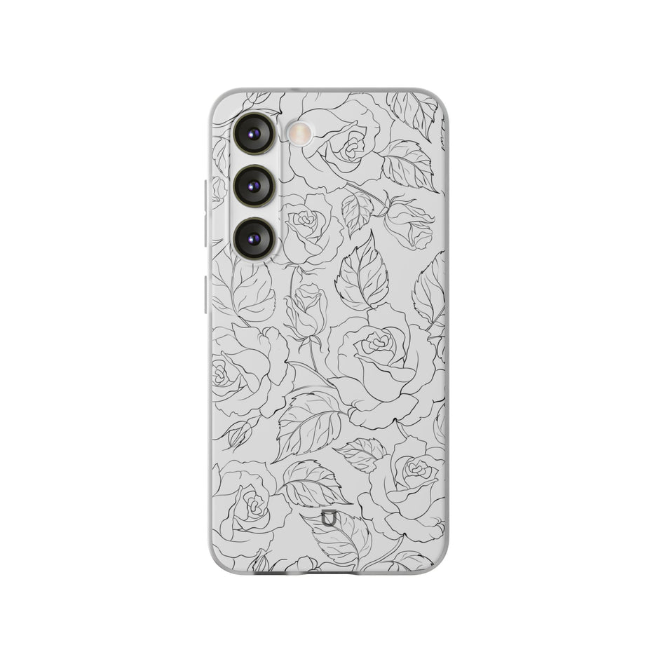 Samsung Galaxy S23 Flexi Case - Black Rose