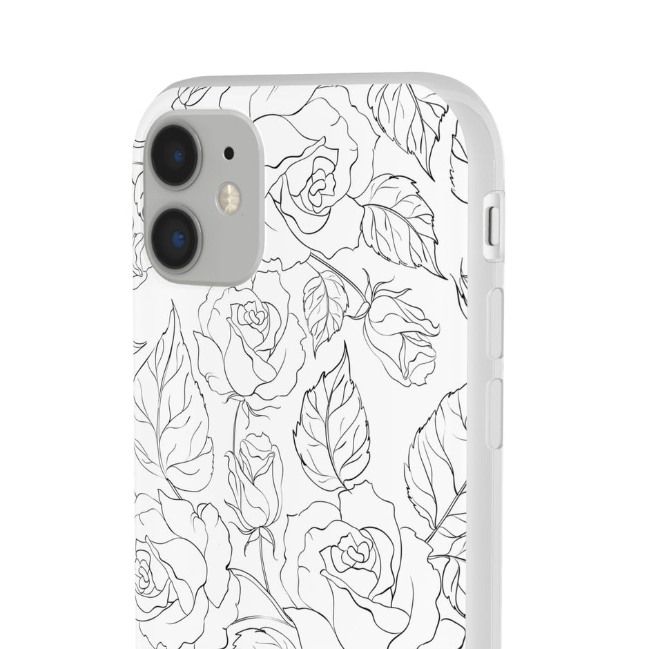 iPhone 11 Flexi Case - Black Rose