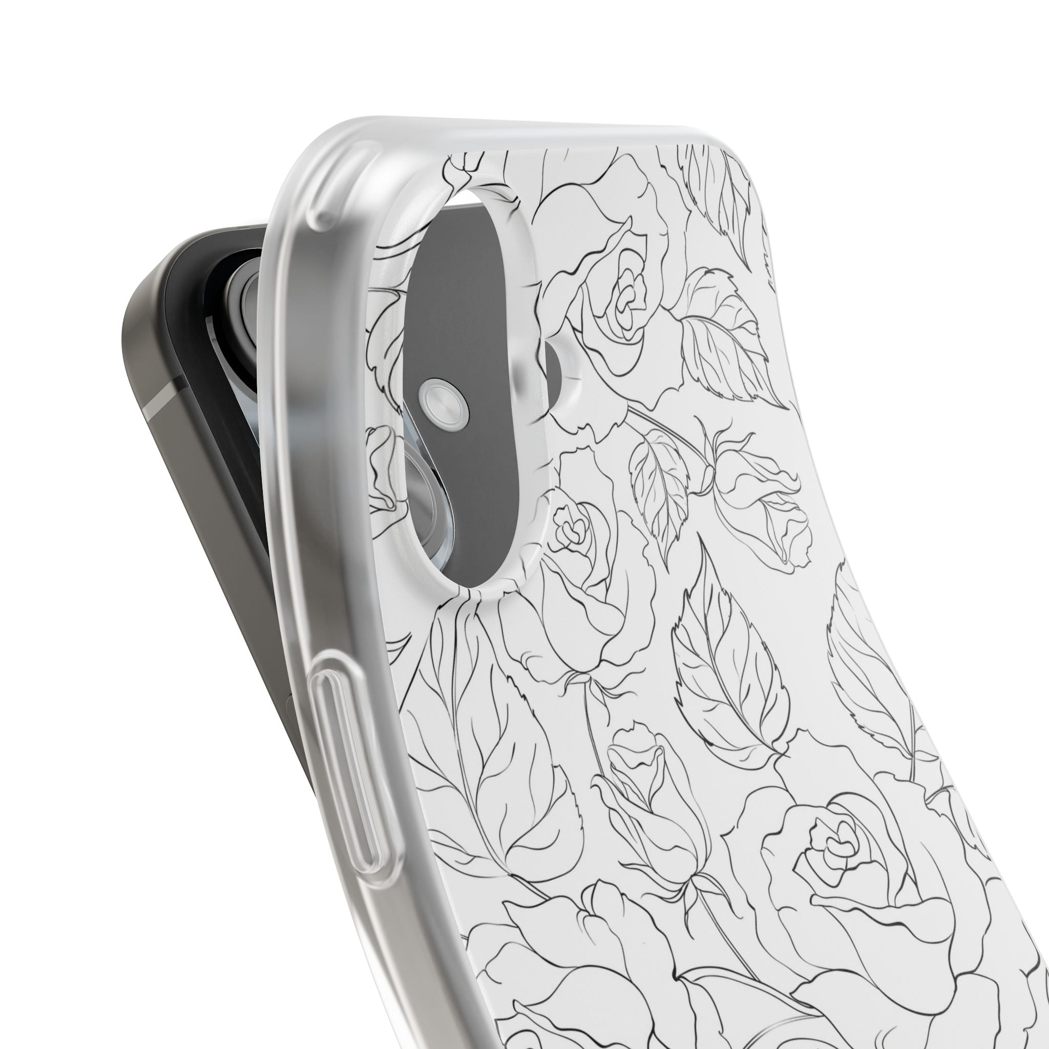 iPhone 16  Flexi Case - Black Rose