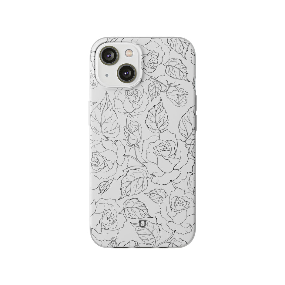 iPhone 14 Flexi Case - Black Rose