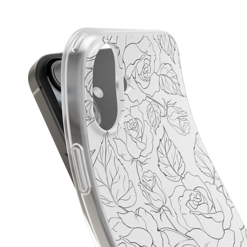 iPhone 16 Plus Flexi Case - Black Rose