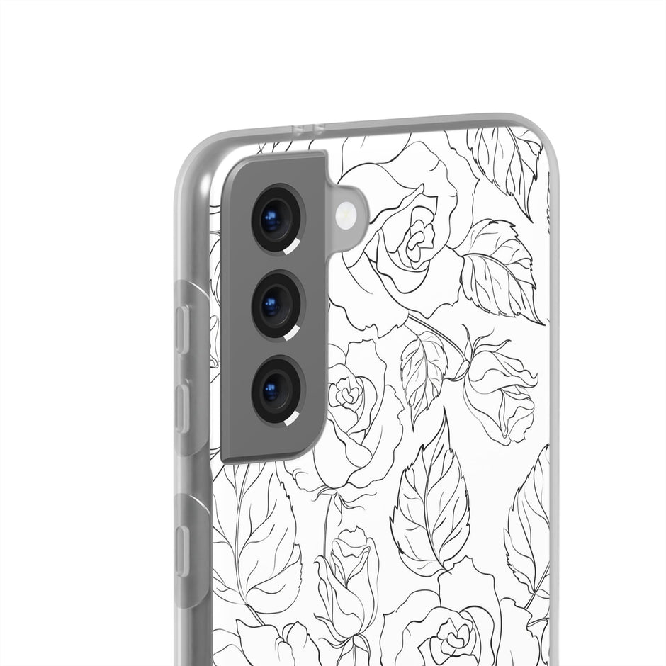 Samsung Galaxy S21 Flexi Case - Black Rose