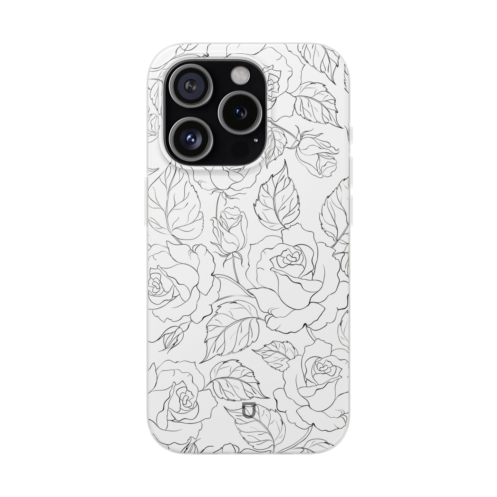 iPhone 15 Pro Flexi Case - Black Rose
