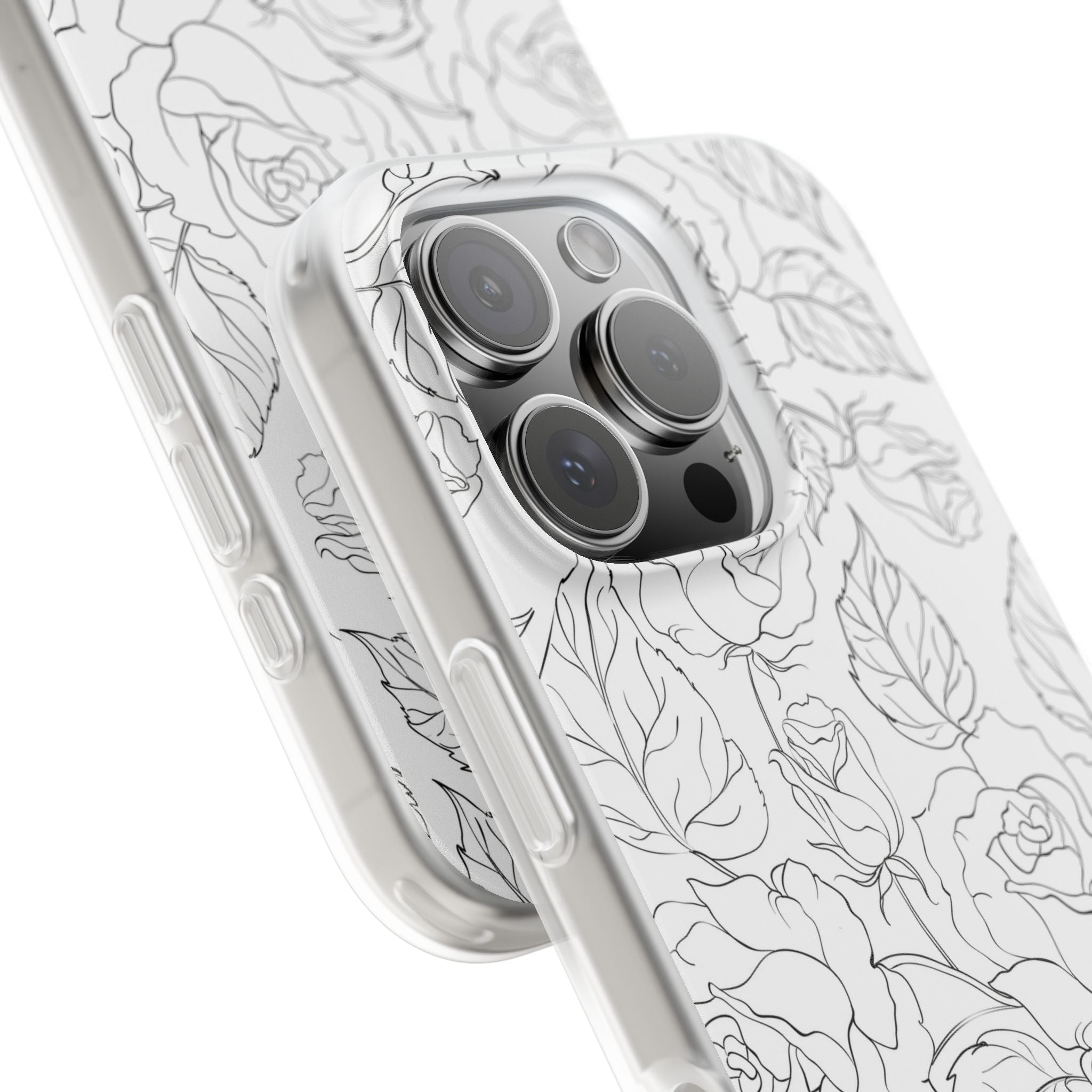 iPhone 16 Pro Flexi Case - Black Rose