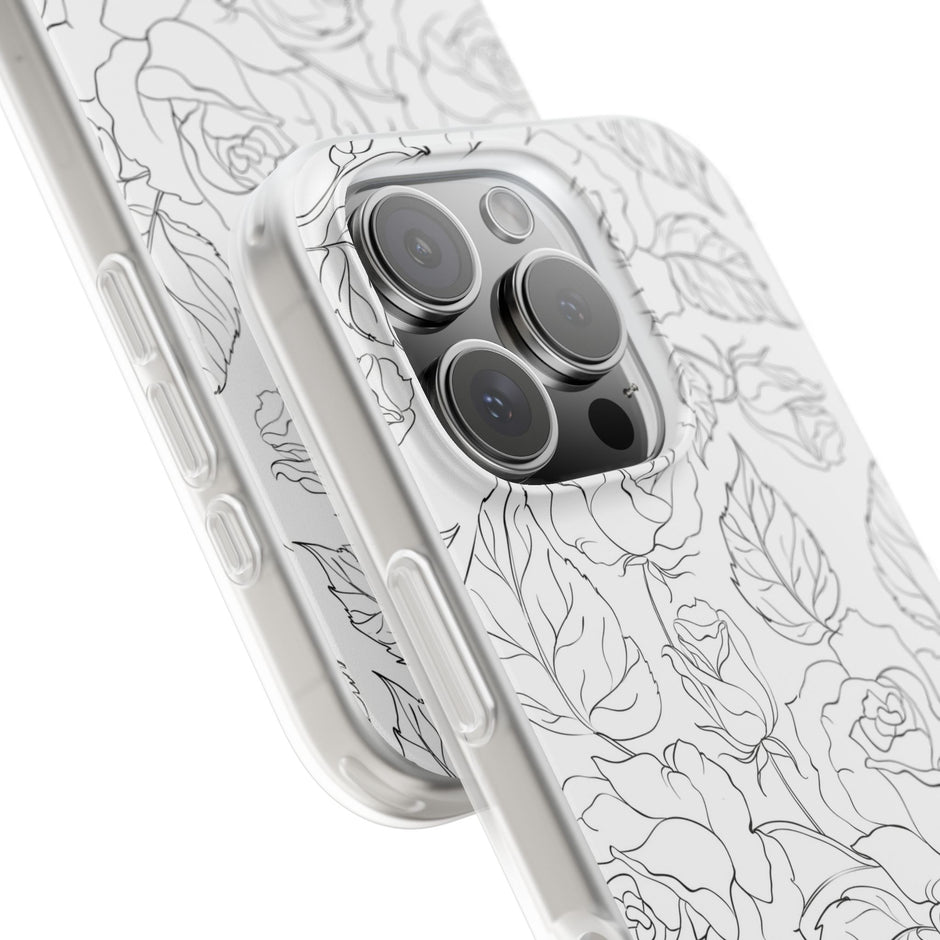 iPhone 16 Pro Flexi Case - Black Rose