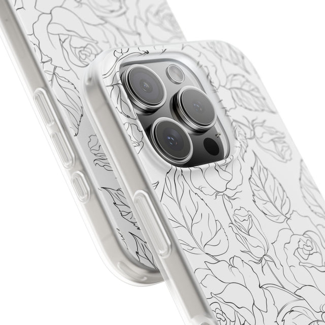 iPhone 16 Pro Flexi Case - Black Rose