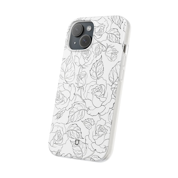 iPhone 15  Flexi Case - Black Rose