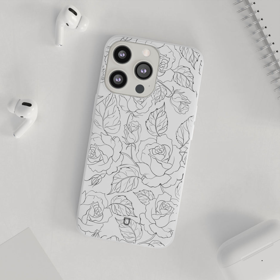 iPhone 13 Pro Flexi Case - Black Rose