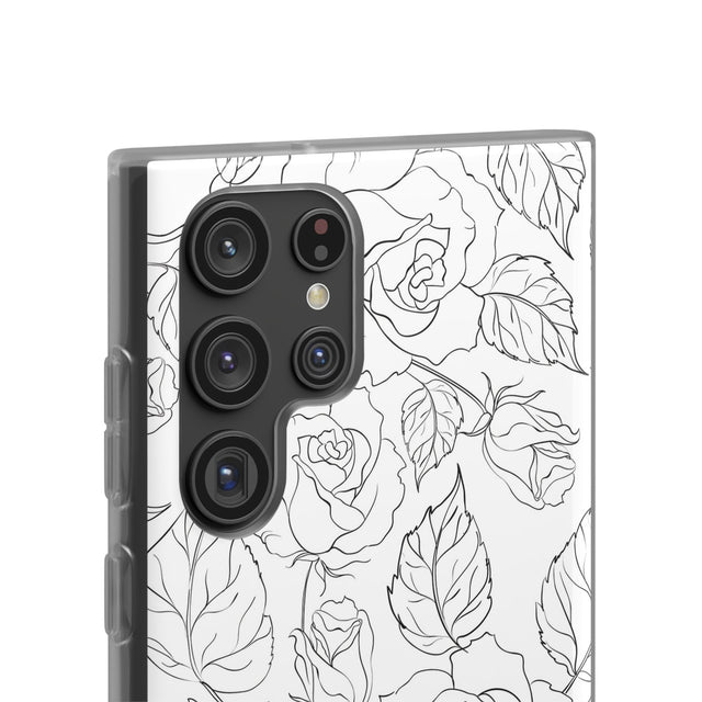 Samsung Galaxy S22 Ultra Flexi Case - Black Rose