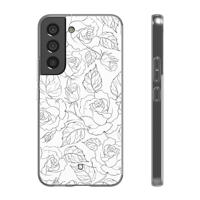 Samsung Galaxy S22 Flexi Case - Black Rose
