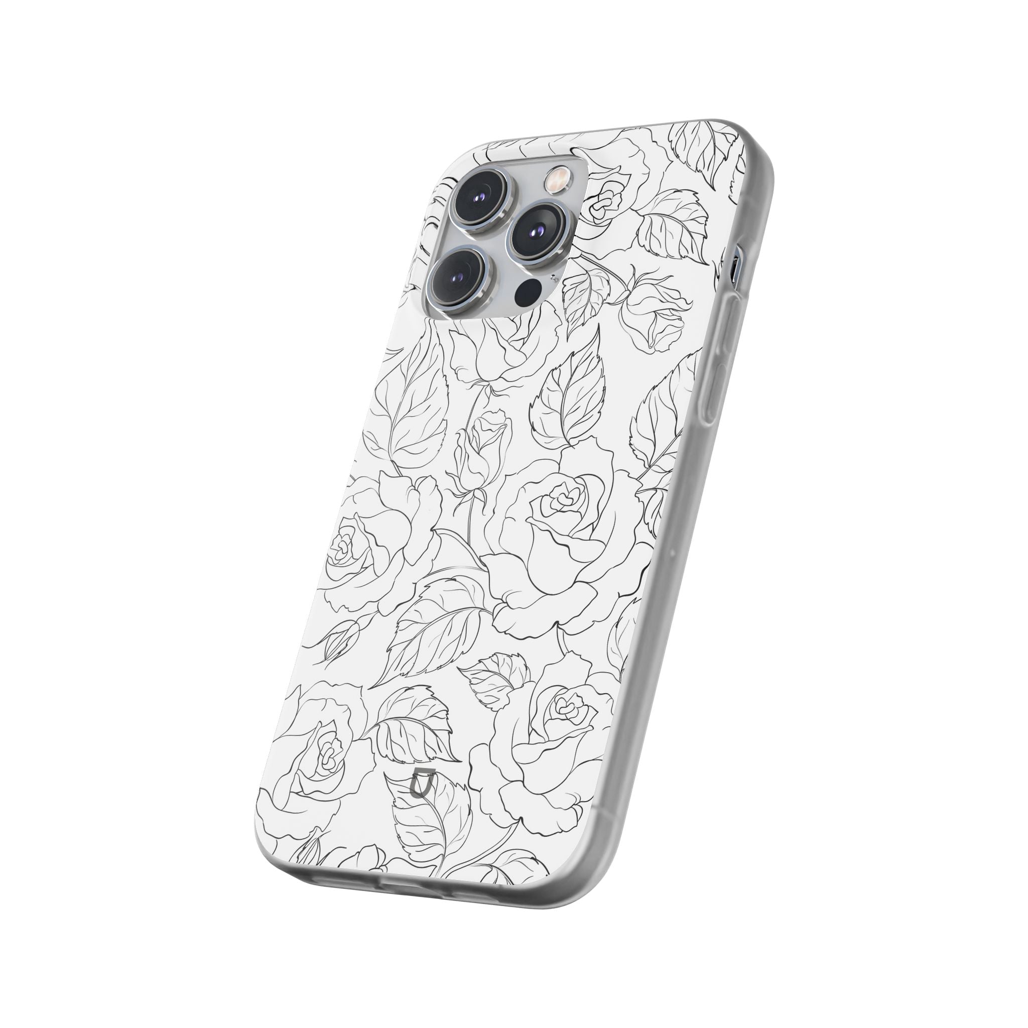 iPhone 14 Pro Max Flexi Case - Black Rose