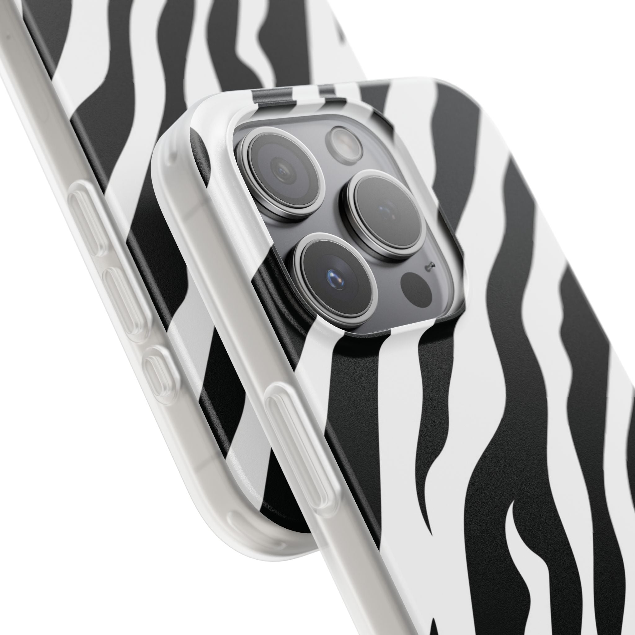 iPhone 15 Pro Flexi Case - Zebra