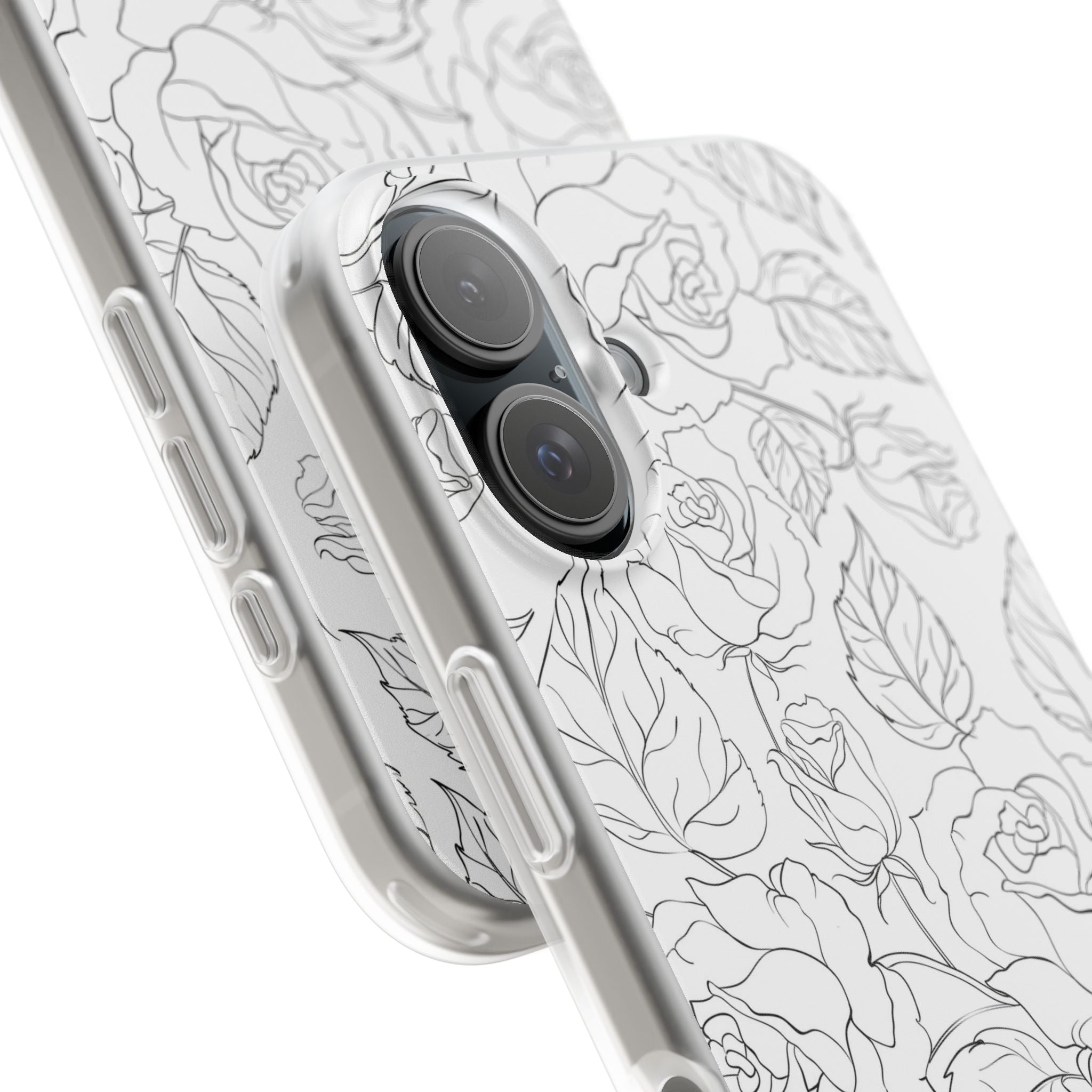iPhone 16  Flexi Case - Black Rose