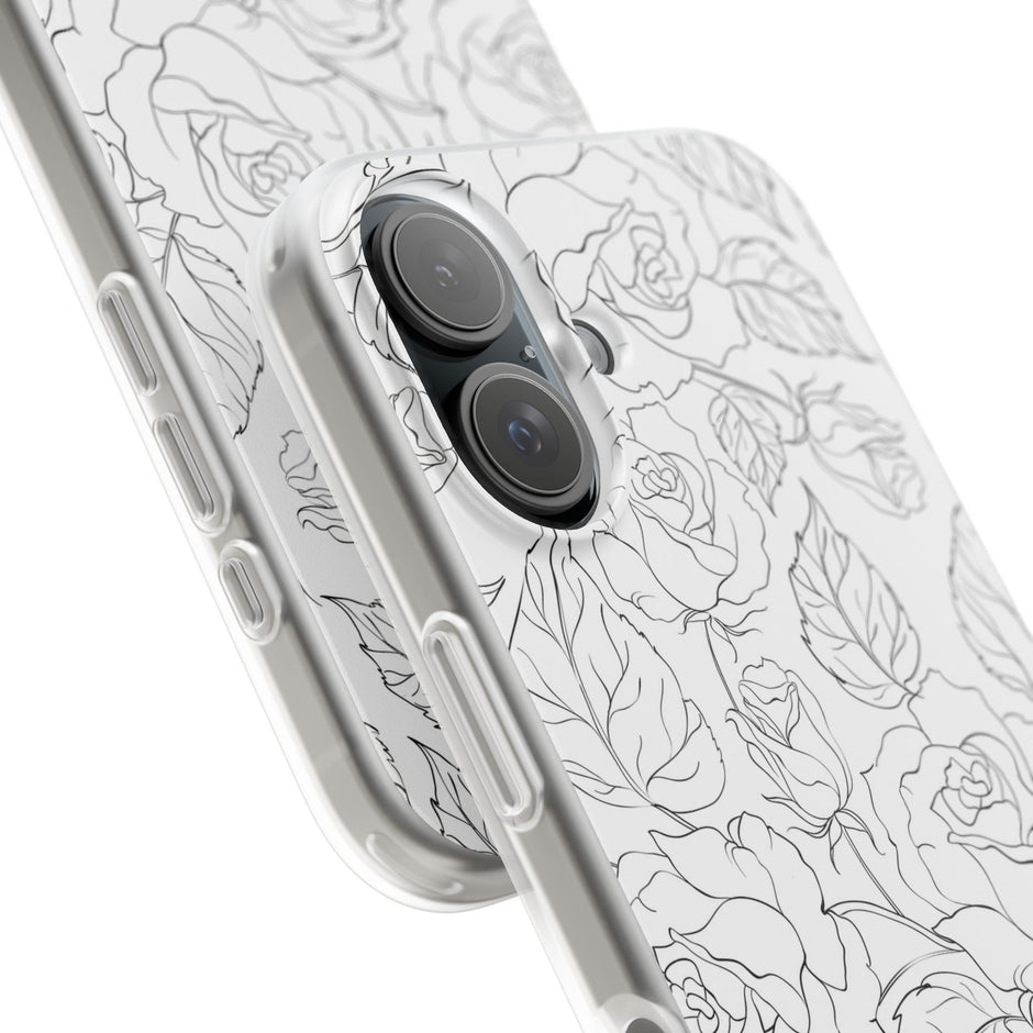iPhone 16  Flexi Case - Black Rose