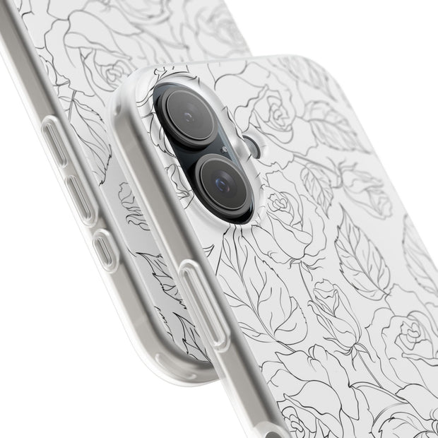 iPhone 16  Flexi Case - Black Rose