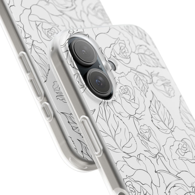 iPhone 16  Flexi Case - Black Rose