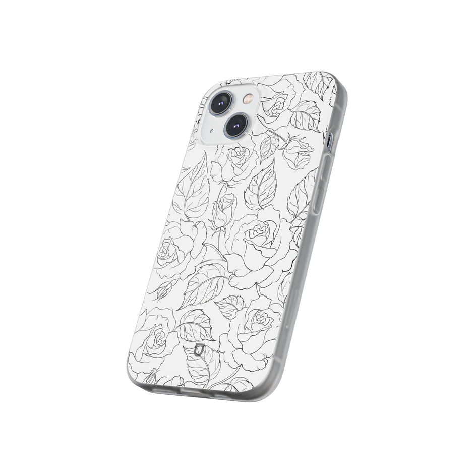 iPhone 14 Flexi Case - Black Rose