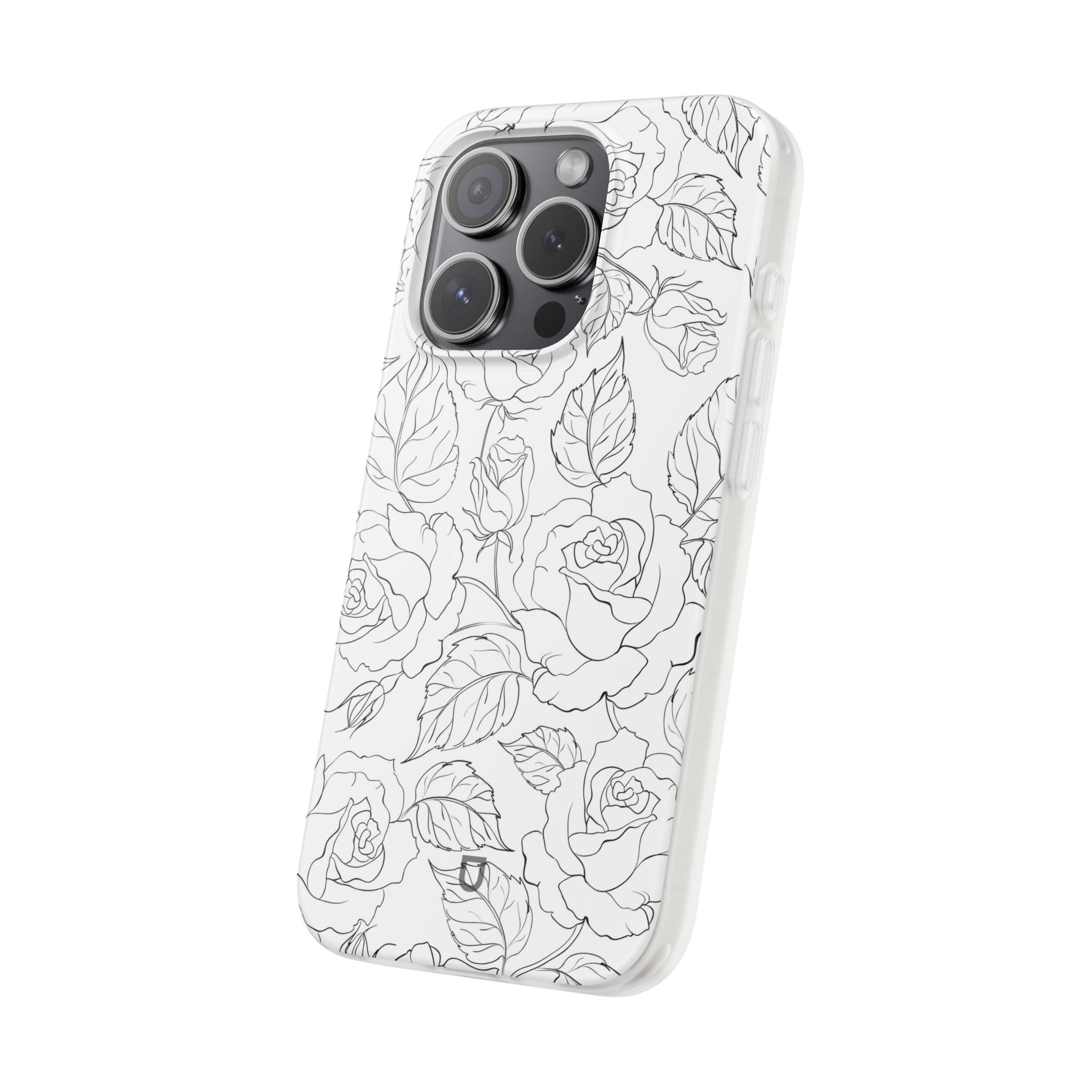 iPhone 15 Pro Flexi Case - Black Rose