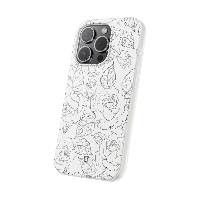 iPhone 15 Pro Flexi Case - Black Rose
