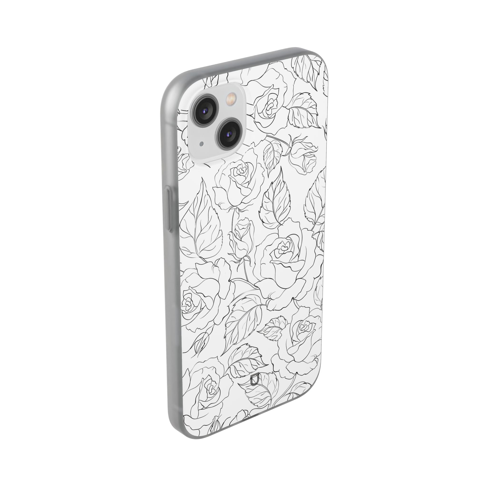 iPhone 14 Plus Flexi Case - Black Rose