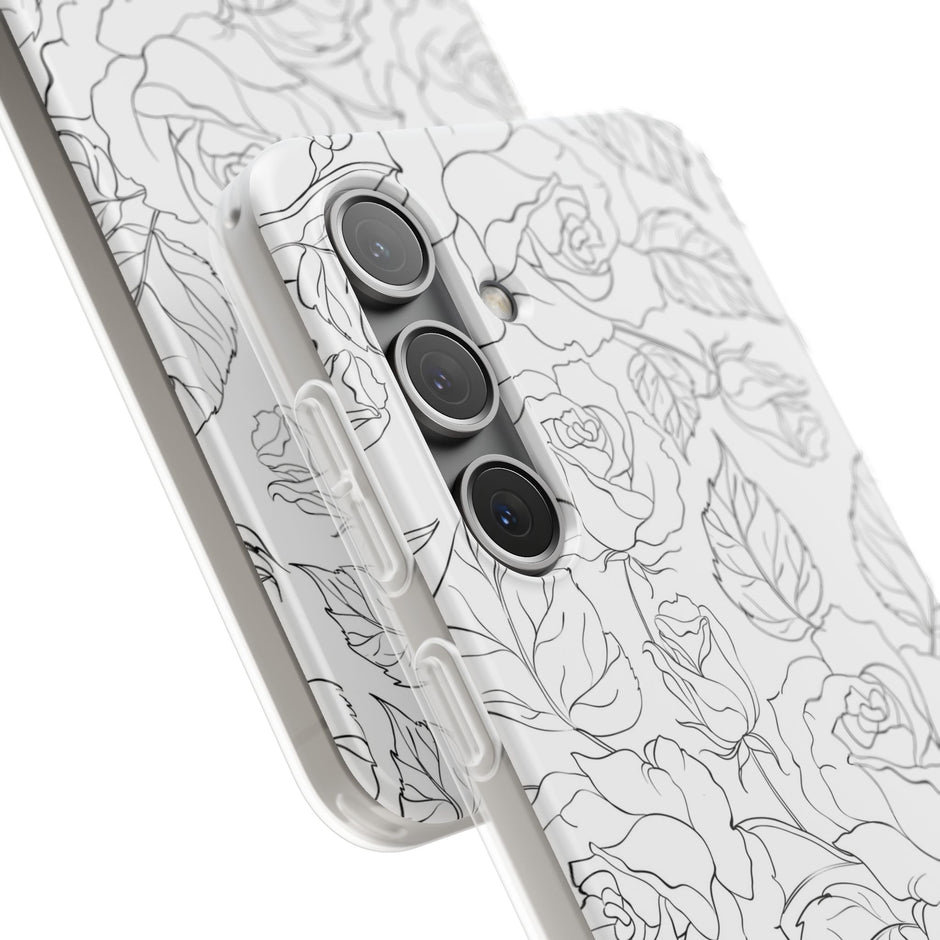 Samsung Galaxy S24 Flexi Case - Black Rose