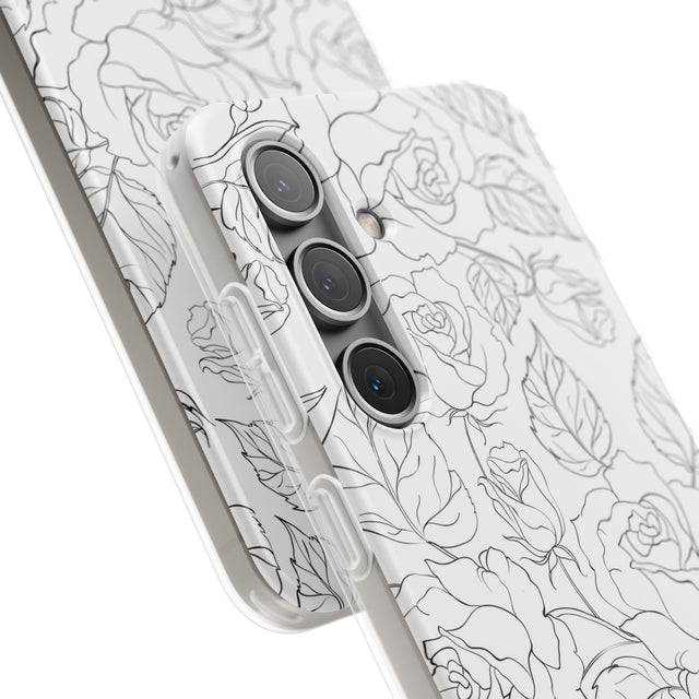 Samsung Galaxy S24 Flexi Case - Black Rose