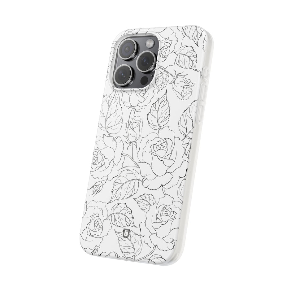 iPhone 15 Pro Max Flexi Case - Black Rose