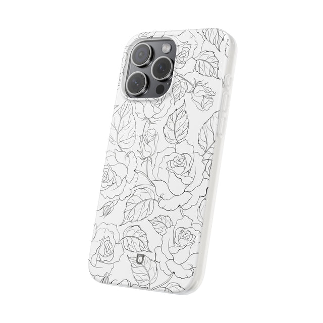 iPhone 15 Pro Max Flexi Case - Black Rose