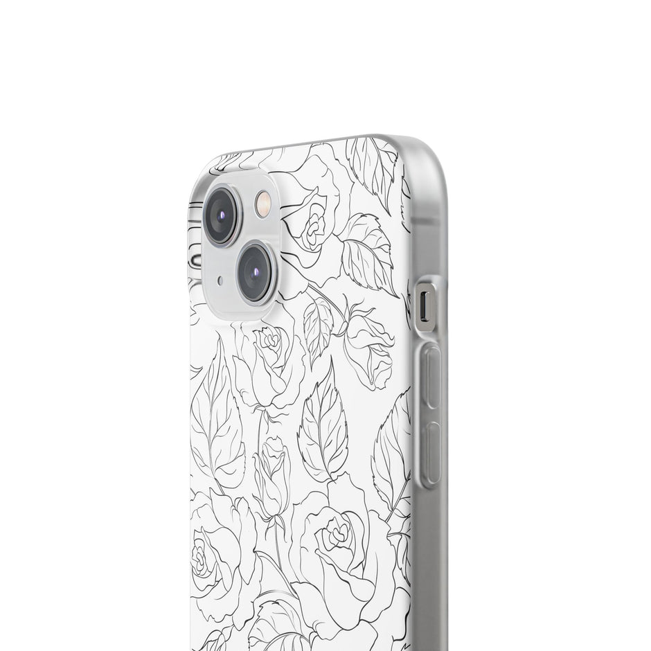 iPhone 14 Flexi Case - Black Rose