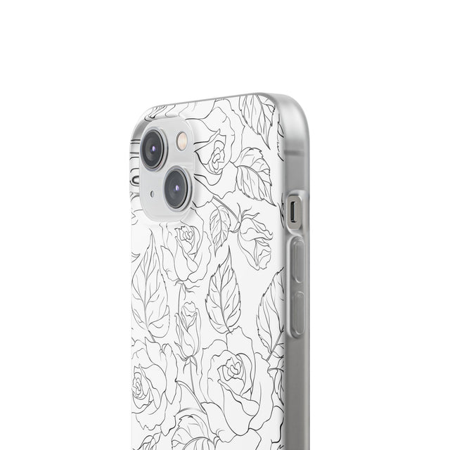 iPhone 14 Flexi Case - Black Rose