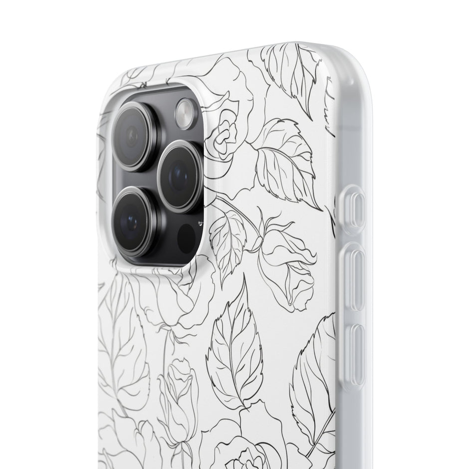 iPhone 15 Pro Max Flexi Case - Black Rose